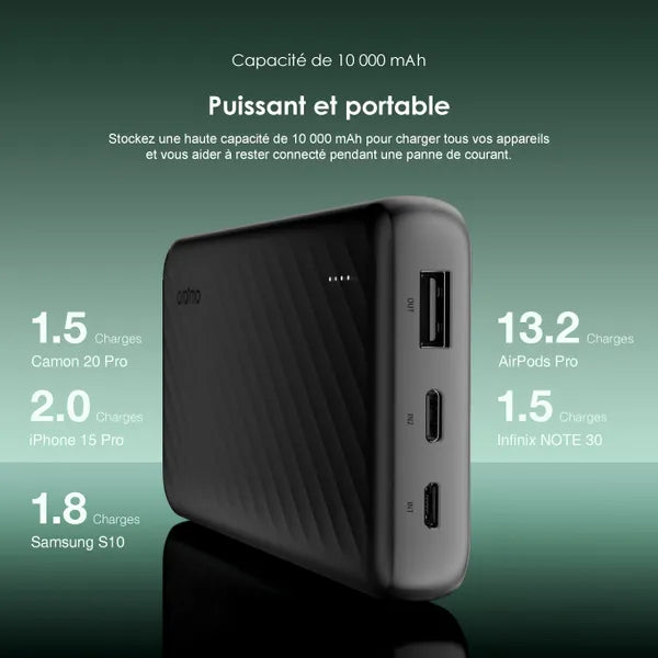 Oraimo Slice Link 10000mAh : Le chargeur indispensable.