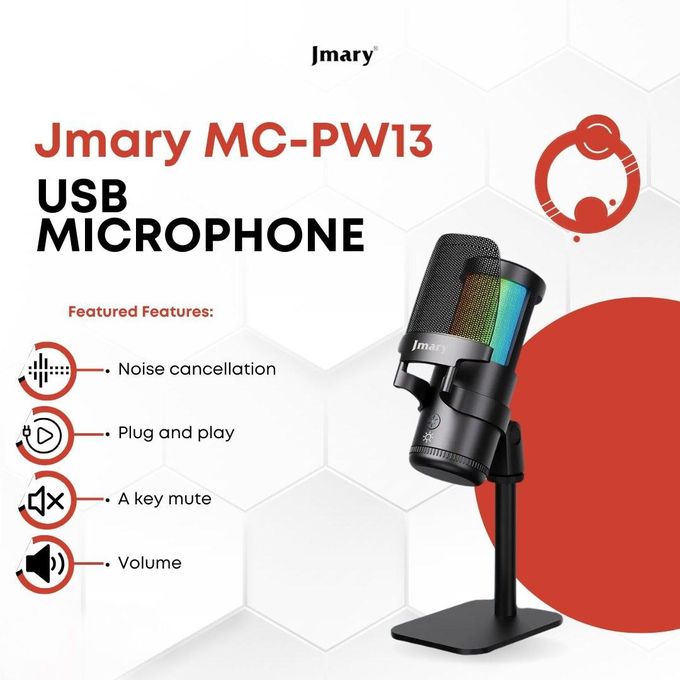 Microphone USB Jmary MC-PW13 pour Streaming et Gaming