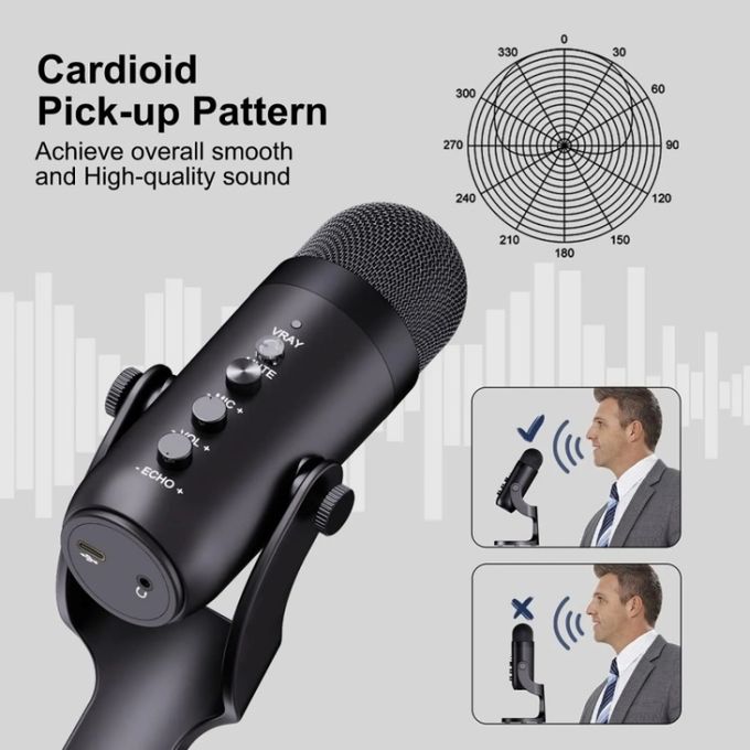Microphone de Studio USB Jmary MC-PW8 avec Réduction de Bruit