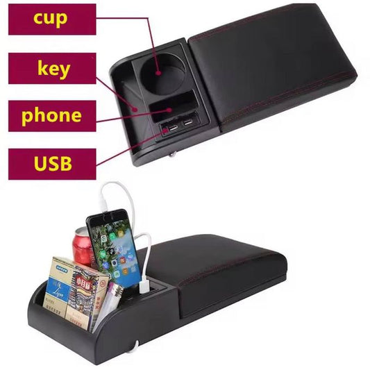 L'Accoudoir 3-en-1 : Reposez, Rangez, Rechargez.