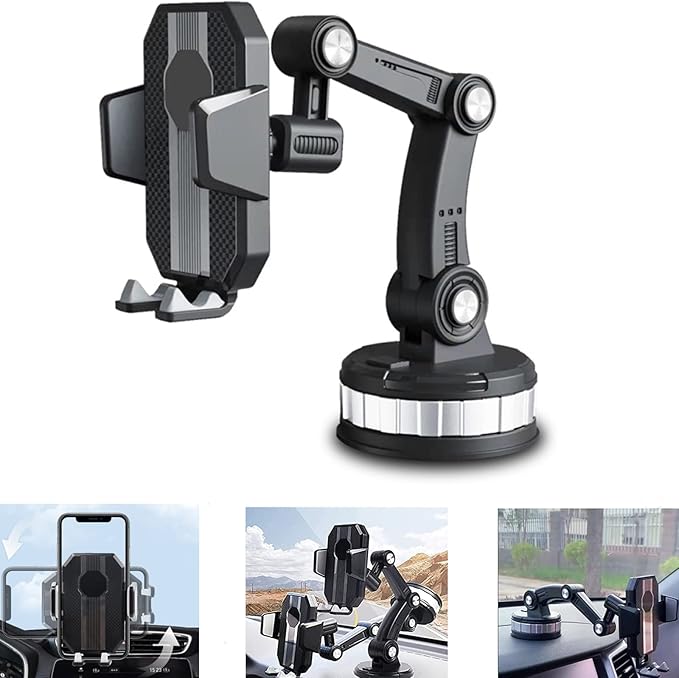 Support Téléphone Voiture Robotique – Rotation 360° & Ultra Stable