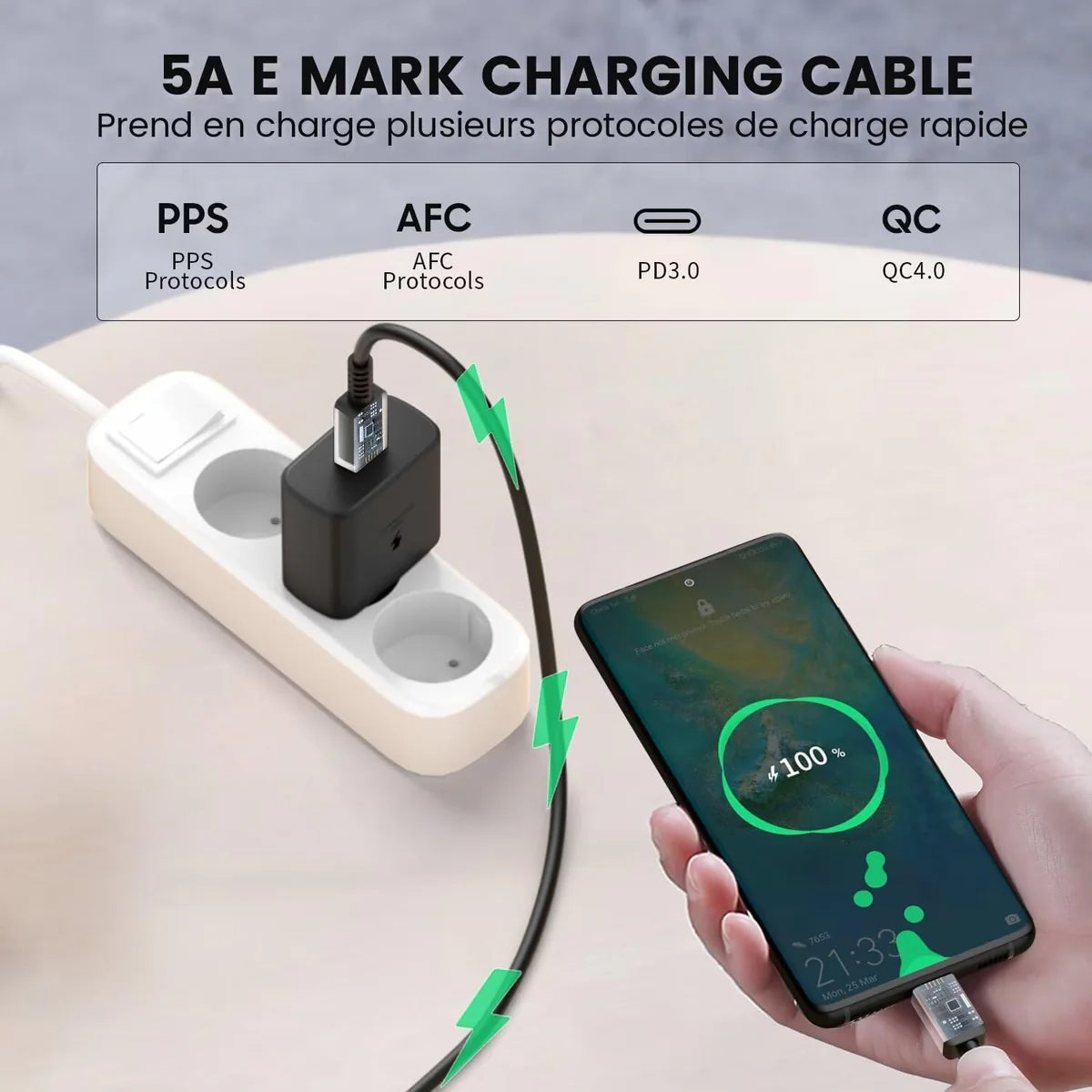 Chargeur Ultra Rapide Samsung 45W avec Câble