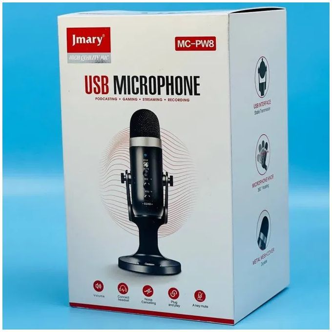 Microphone de Studio USB Jmary MC-PW8 avec Réduction de Bruit