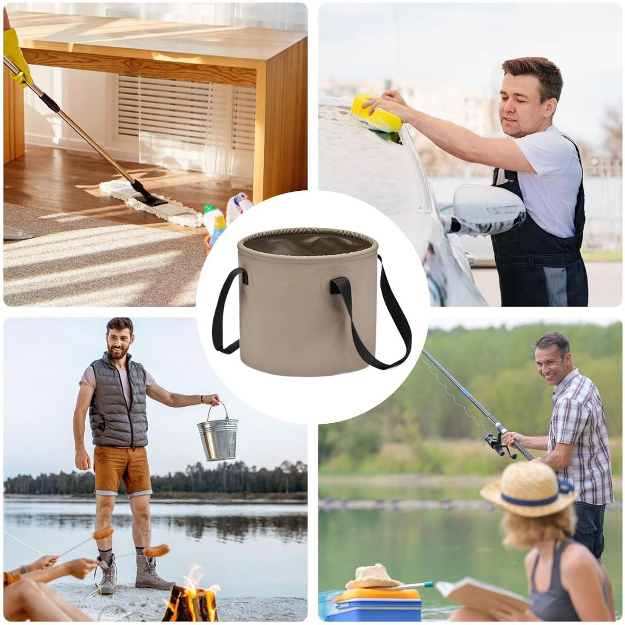 Seau Pliable Multi-usage Premium – L'Accessoire Indispensable pour Camping, Pêche et Outdoor