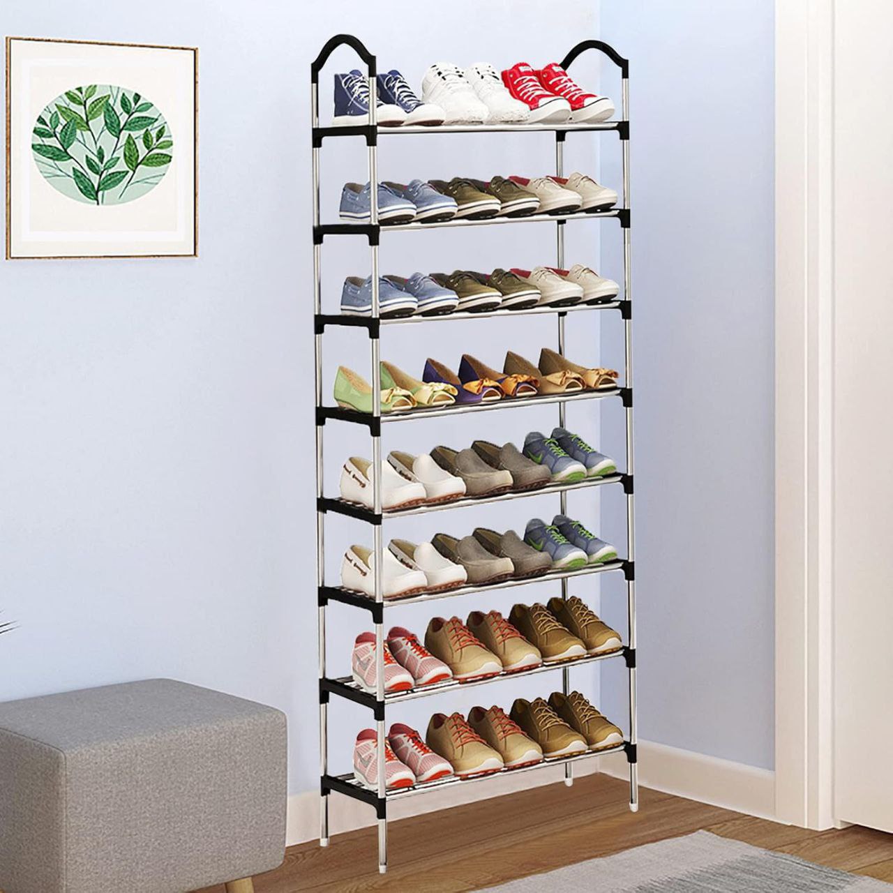 Étagère à Chaussures Multifonctionnelle en Acier – Organisation Maximale & Gain de Place (Jusqu'à 9 Niveaux)