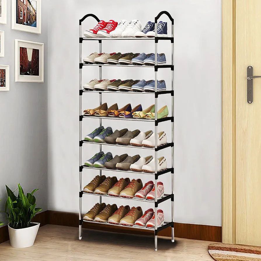 Étagère à Chaussures Multifonctionnelle en Acier – Organisation Maximale & Gain de Place (Jusqu'à 9 Niveaux)