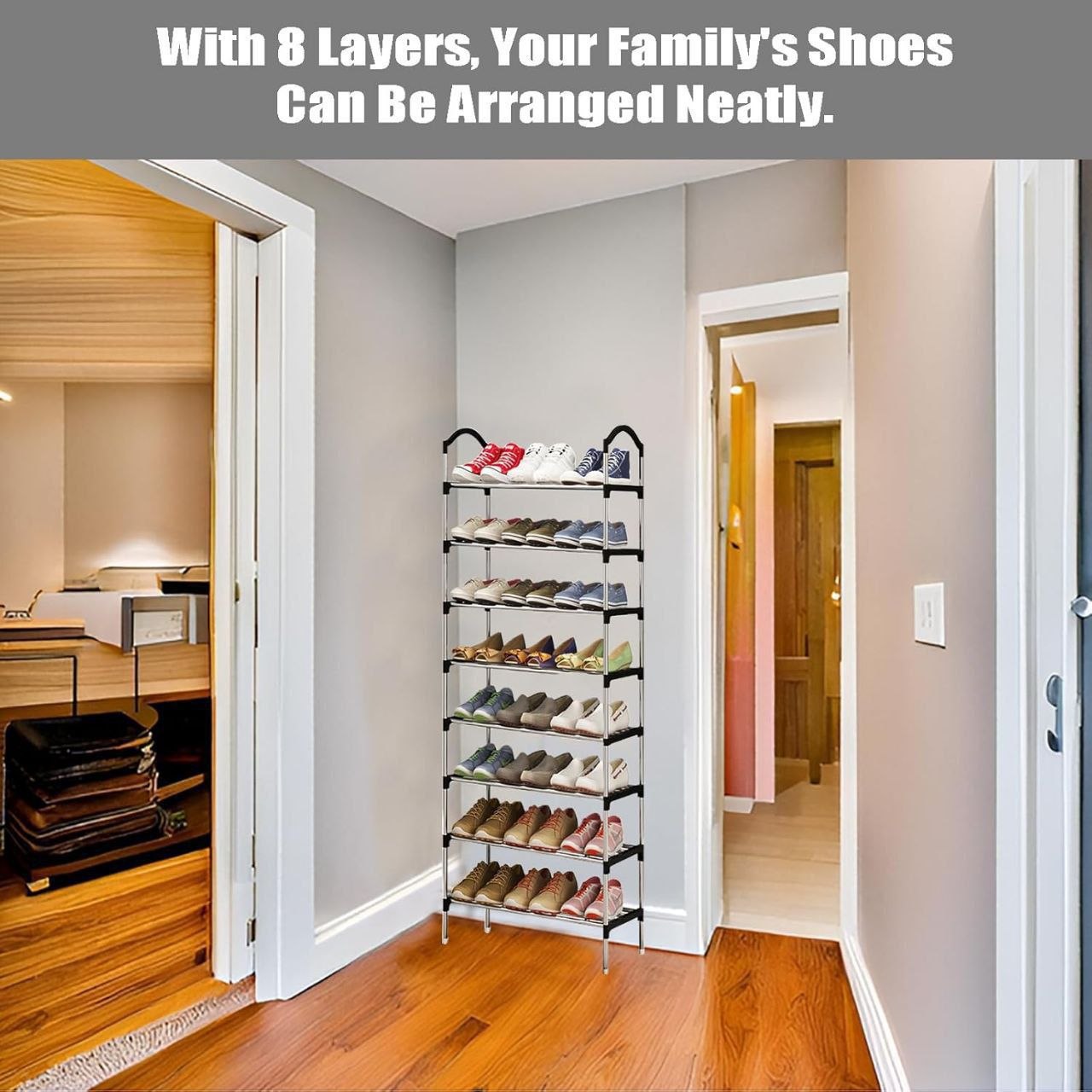 Étagère à Chaussures Multifonctionnelle en Acier – Organisation Maximale & Gain de Place (Jusqu'à 9 Niveaux)