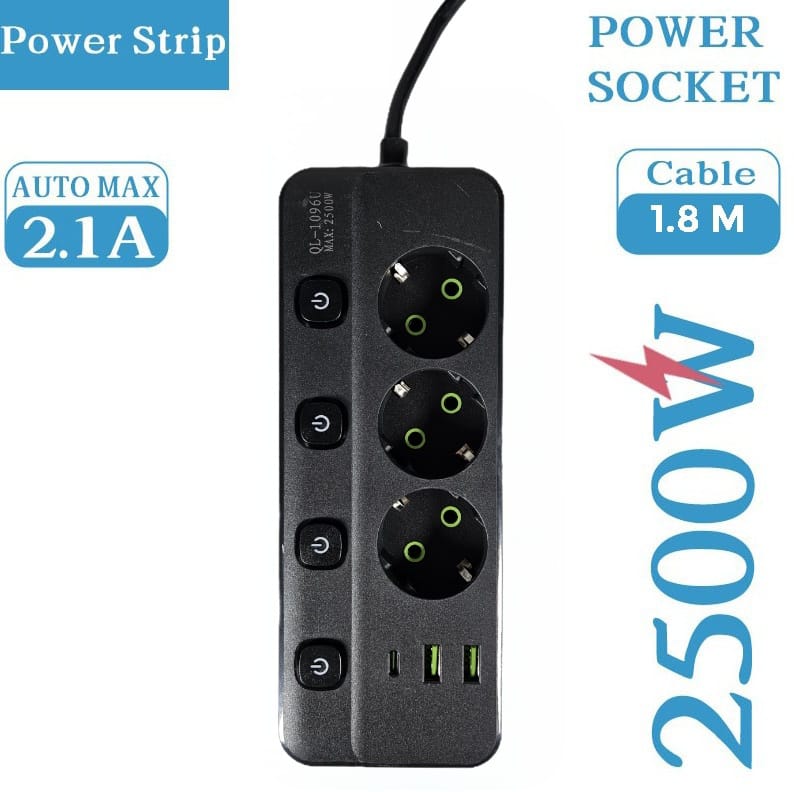 Multiprise Intelligente 6-en-1 avec Contrôle Indépendant