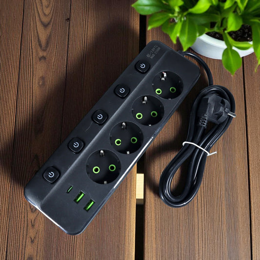 Tour Multiprise Compacte avec Contrôle Indépendant