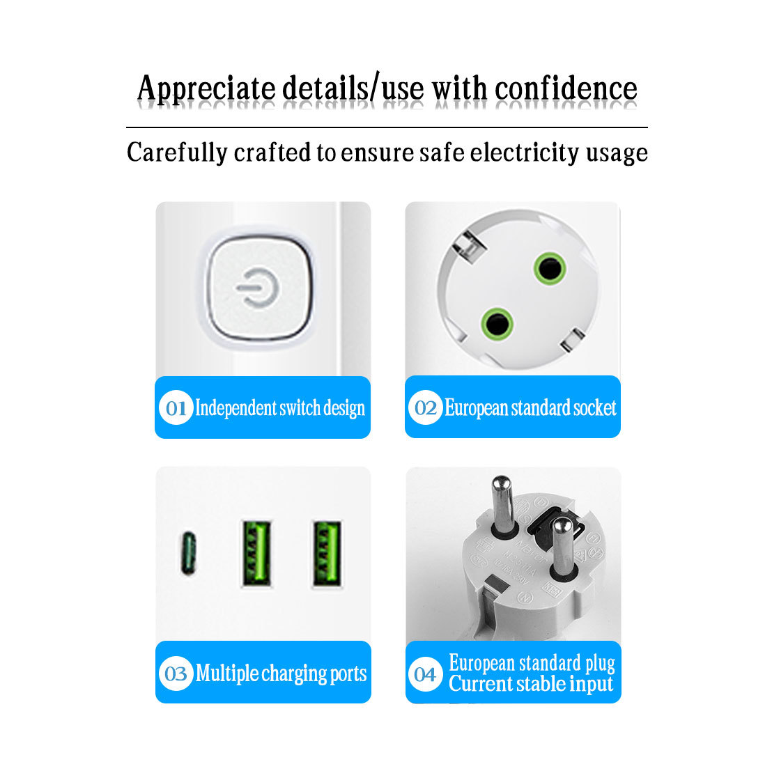 Tour Multiprise Compacte avec Contrôle Indépendant