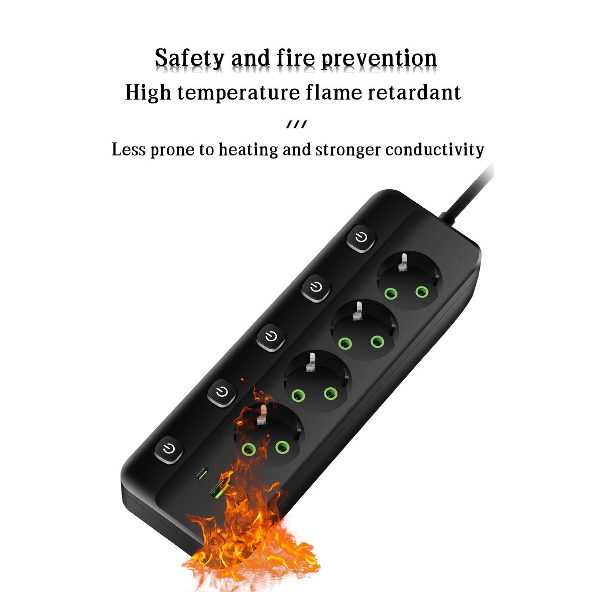 Tour Multiprise Compacte avec Contrôle Indépendant