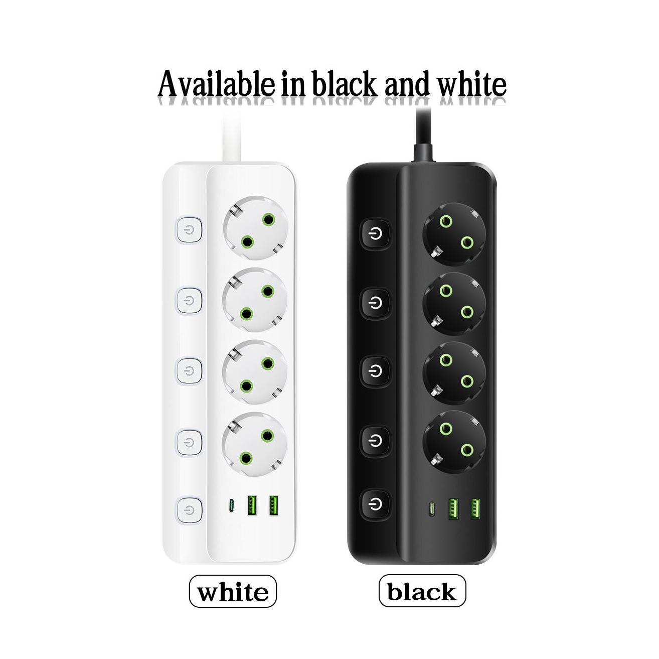 Tour Multiprise Compacte avec Contrôle Indépendant